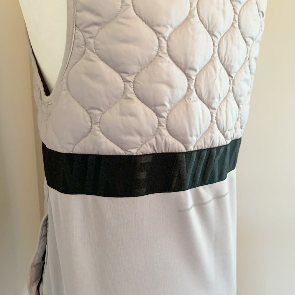 SOLD!  Nike Aerolayer Black Gray Running Vest Gilet Quilted Logo - Picture 8 of 12
